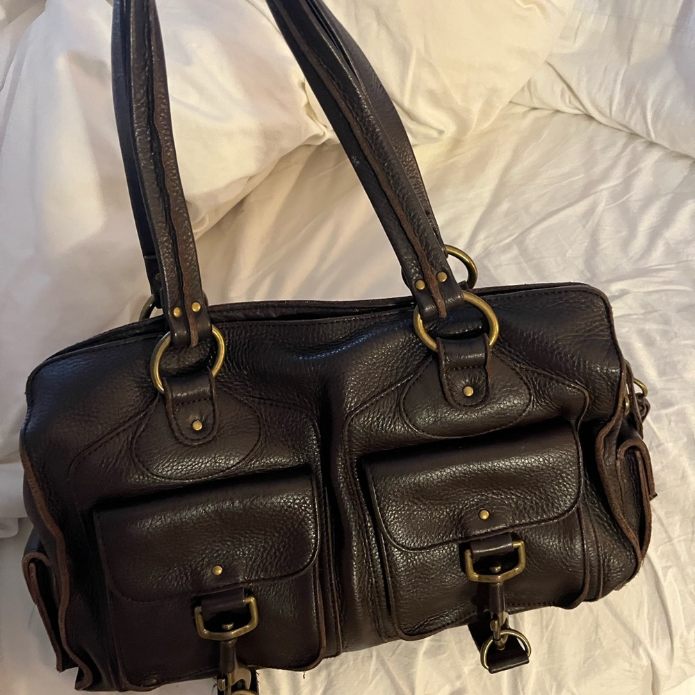 Linea Pelle gently used brown leather handbag